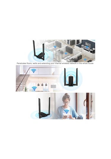 Wezone 2.4ghz 300mbps Wifi Genişletici, Ev İçi Sinyal Güçlendirici, 2 Adet 5dbi Antenli Usb Kablosuz Repeater
