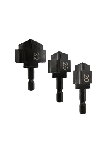 Tenfowee 3'lü Ppr Su Borusu Delme Aleti Seti - 20/25/32 Mm Çelik Basamaklı Matkap Uçları, Isı Su Boruları İçin