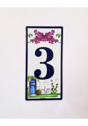 Metal 3 Kapı Numarası Kapı Önü Aksesuar Metal Plaka