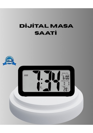 Dijital Masa Saati Sensörlü Aydınlatmalı Alarm Ve Sıcaklık Ölçerli Renkli