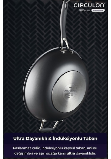 Circulon 34 Cm Wok Tava Gri