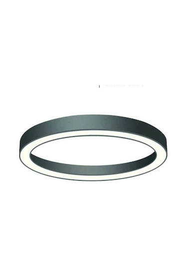 Yuvarlak Lineer Aydınlatma Siyah Kasa Beyaz Işık 50 Cm Simit Led Armatür