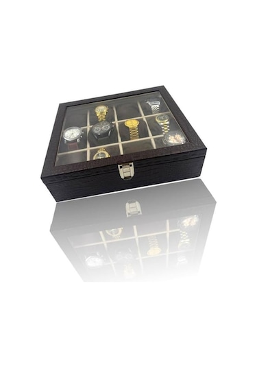 Richbo x 12'li Saat Kutusu Timsah Kahve