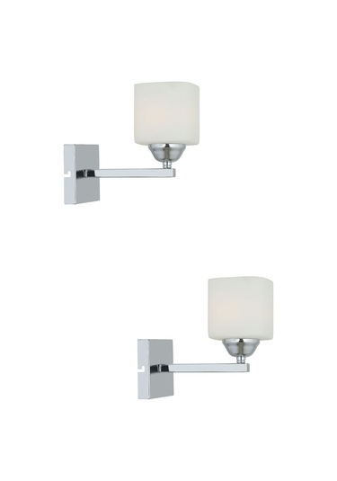 Minel Krom Kaplama 2'li Aplik Seti Yatak Odası-Yatak başı,Cafe,Re Beyaz