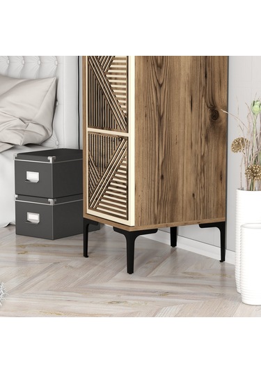 Variant Kumsal 1 Kapılı P Gardrop - Ceviz / Krem