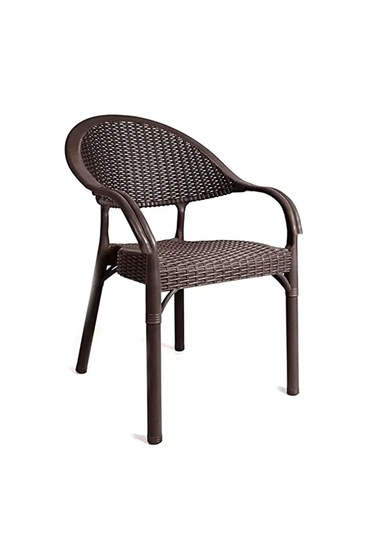 Alezy Bambu Rattan Kollu Koltuk 6 Adet Kahverengi