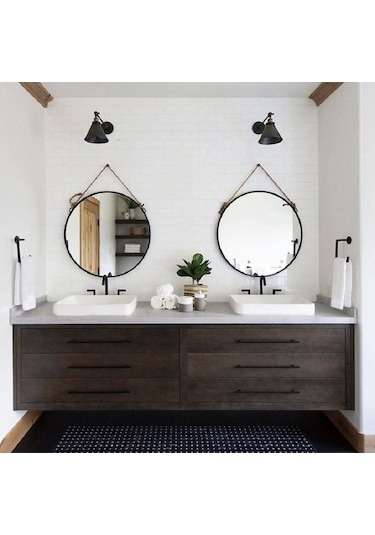 Riolight Vintage,rustik,retro Eskitme Duylu Mafsallı Siyah Ayna Ü Siyah