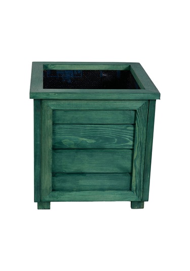 Kaf Ahşap Dekoratif Ahşap Saksı / Zümrüt Yeşili