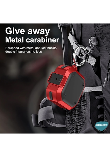 Microsonic Samsung Galaxy Buds 2 Pro Kılıf Darbeye Dayanıklı Sert Koruyucu + Askılık Pembe