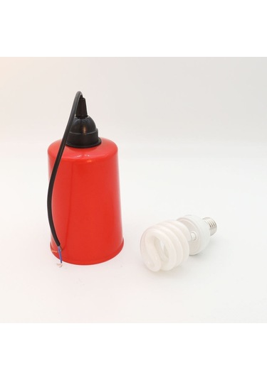 Eko Dış Mekan Aydınlatma Kırmızı Ampul Bahçe Feneri Kırmızı