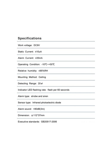 Fortunelane Akıllı Yangın Alarmı: Duman Tespiti, 85db Ses & Işık, 1 Yıl Pil Ömrü, Ev/ticari Kullanım