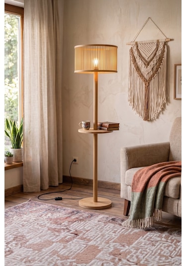 Rustik Serisi Yedikule Bambu Ahşap Lambader