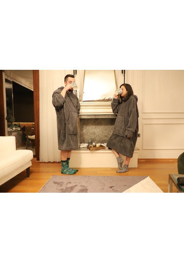 Rokeff Wellsoft Tek Kişilik Giyilebilir Battaniye Antrasit L/XL