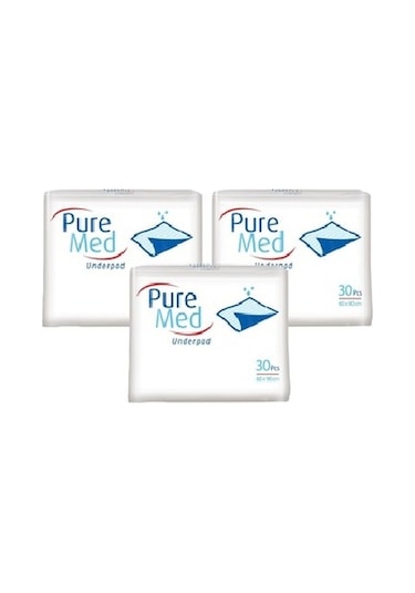 Puremed 60 x 90 CM Hasta Altı Bezi Serme Yatak Koruyucu 30'lu x 3 90 Adet