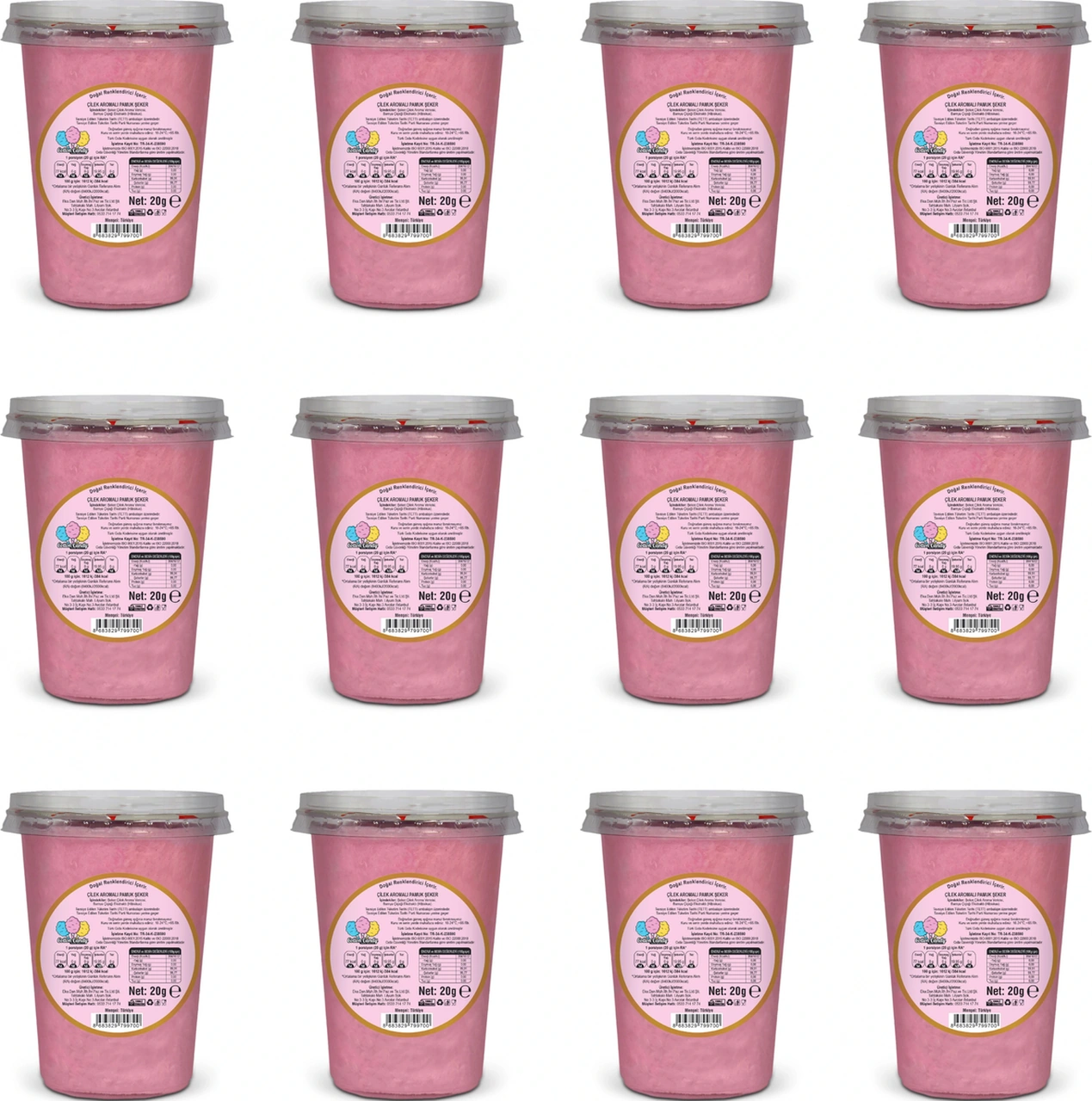 Çilek Aromalı 12'li Gurme Pamuk Şekerler