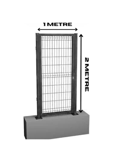 Dekorafence Kanatlı Hazır Panel Çit Kapı Antrasit - 100x200 Cm
