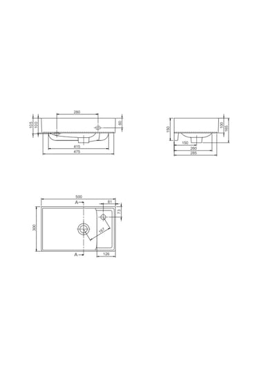 Turkuaz Seramik Cerastyle Sharp Mini 50 x 30 CM Lavabo