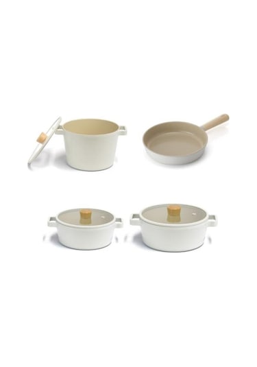 Neoflam Fika Cam Kapaklı Alüminyum Döküm Tencere Seti