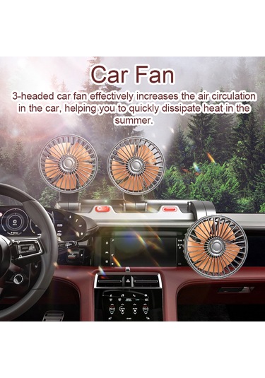 Hangfox 24v Kamyon Araç Fanı, 360 Döner, 2 Seviye Rüzgar, Hızlı Soğutma, Numara Tahtası Dahil