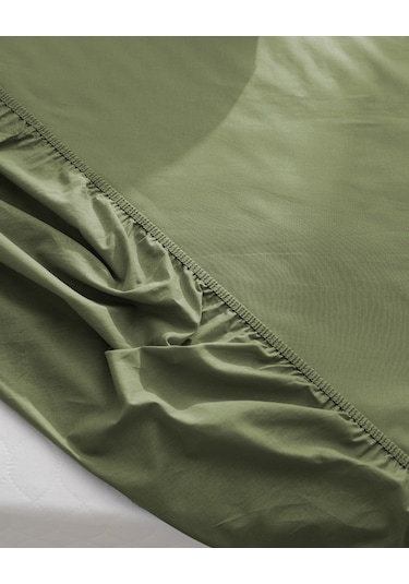 Manon Tek Kişilik %100 Pamuk Ranforce Lastikli Çarşaf - Haki Çok Renkli