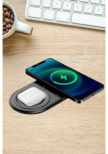 2si 1arada Kablosuz Saat,kulaklık Ve Telefon Hızlı Şarj Etme Aparatı