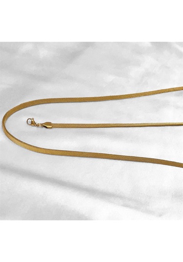 Gold Renk İtalyan Model 319l Hasır Çelik Kolye&bileklik Set