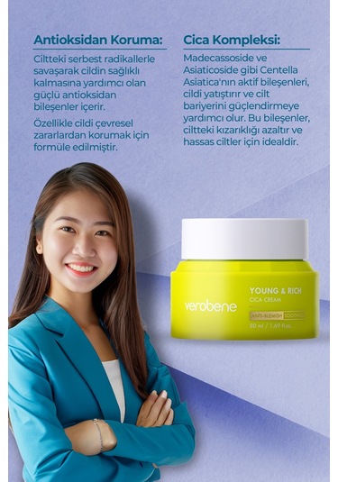 Verobene Young & Rich Cica Kore Nemlendirici Jel Krem 50 ML