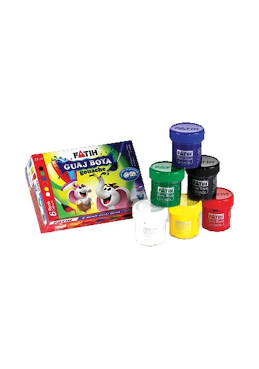 Fatih Guaj Boya Karton Kutu Şişe 6 Renk 25 ML 50410 Çok Renkli