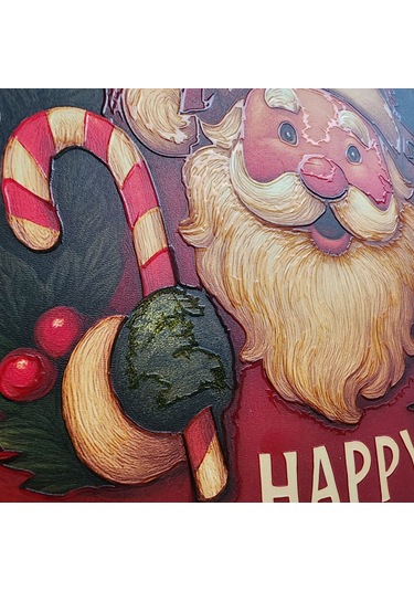 Noel Baba Kapı Ve Duvar Süsü Happy New Year 30x30