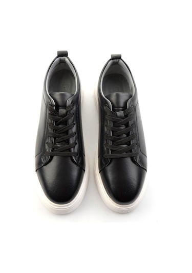Bambi Siyah Hakiki Deri Erkek Sneaker E01082102043