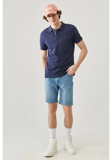 Lee Erkek Lacivert Polo Yaka Tişört Lacivert