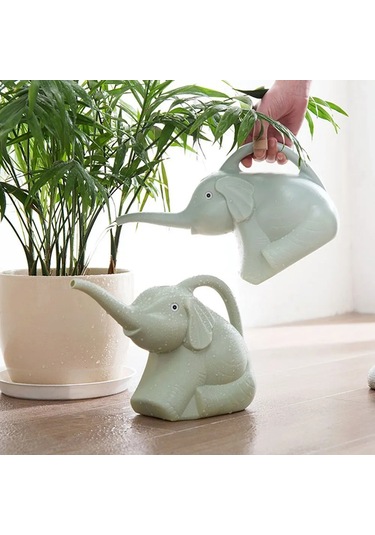 Geeroyoo Pembe Fil Şeklinde 2 Litrelik Uzun Ağızlı Plastik Sulama Kabı - Bahçe Ve Ev Bitkileri İçin Pratik