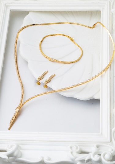 Bilezikci Kemerli Sarkıt Su Yolu Altın Takı Seti