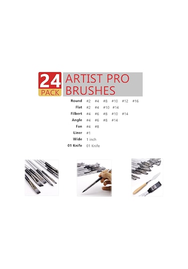 Hannah 24 Parça Siyah Çantalı Sanat Fırçası Seti