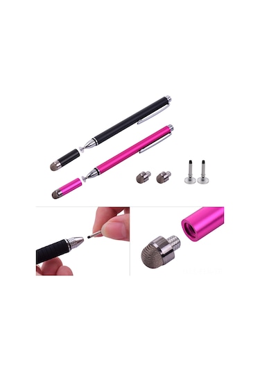 Xindoker "wk-117a 2'li Set Çift Uçlu Dokunmatik Kalem - Nano Kumaş Ve Emici Disk Uçlu, Telefon/tablet Uyumlu"