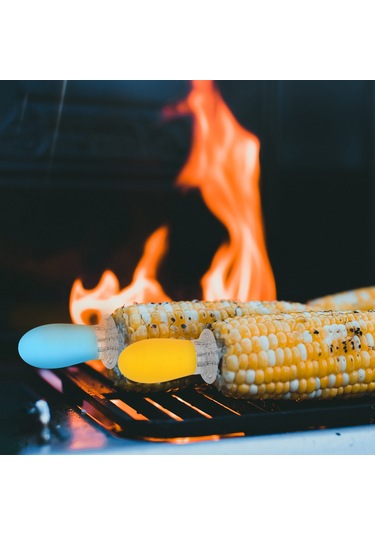 Padalink 2'li Yeşil Bbq Mısır Çatalı - Tpr Kolu Ve Paslanmaz Çelik İçerikli, Sabit Tutma Ve Kolay Pişirme Özelliği Çok Renkli
