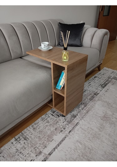 Tekerlekli Raflı C Sehpa, Koltuk Sehpası, Koltuk Yanı Sehpası, Ya