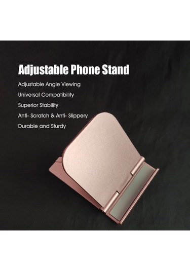 Singree Ayarlanabilir Telefon Ve Tablet Standı - Evrensel Uyumlu, Katlanabilir, Sağlam Siyah