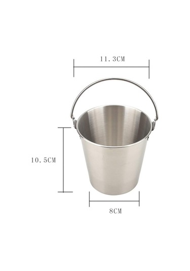 Gümüş Bar Dekor Küçük Kova Buz Kovası Parti Şeker Saklama 1800ml Gümüş