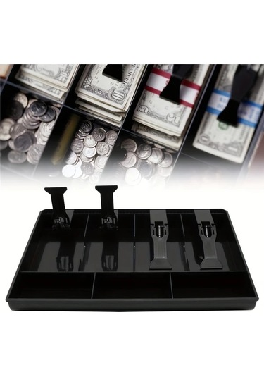 Oldfriend 5 Banknot 4 Bozukluk Bölmeli Nakit Para Çekmecesi Yerleştirme Tepsisi Siyah