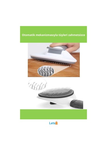 Otomatik Temizlenen Kedi Köpek Tüy Tarama Fırçası Gri