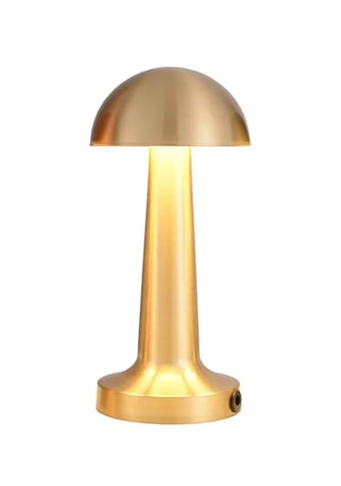 Mantar Model Retro Masa Lambası Gold Altın Renkli Dimmerli Şarjlı