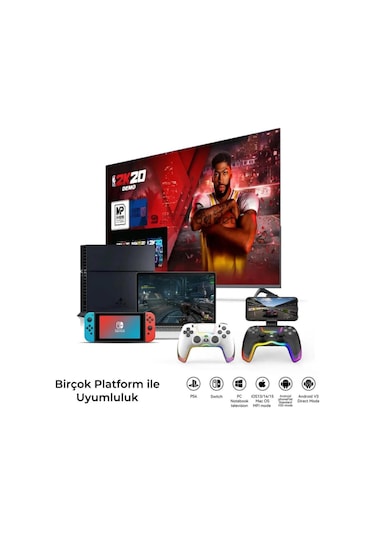 Ps4 Kol Kablosuz Gamepad Oyuncu Kol/androd/Apple iPhone Uyumlu/çift Titreşim/6 Eksenli Rgb Mod/ps4/switch/pc