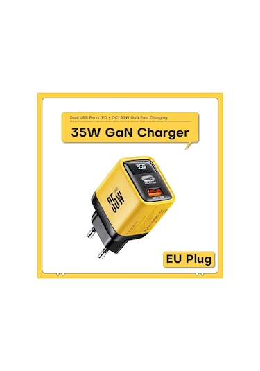Asometech Gan 35w Hızlı Şarj Cihazı Qc4.0 Pd3.0 Pps İphone Uyumlu 15 Pro Samsung S23 Xiaomi Ildistribütör Garantili