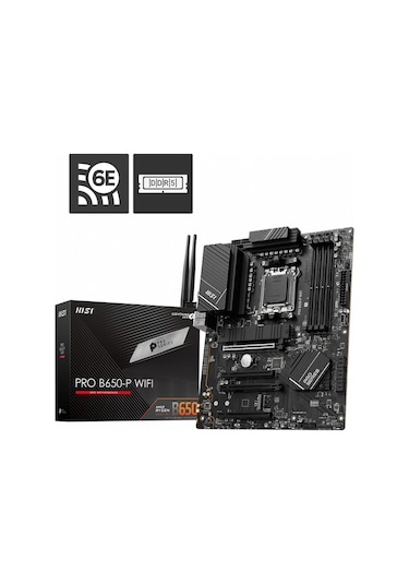 MSI Pro B650-P WIFI AMD B650 6400 MHz (OC) DDR5 Soket AM5 ATX Anakart