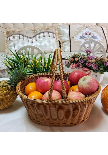 Homyl Oturma Odası Yürüyüşü Için El Dokuma Piknik Sepeti L