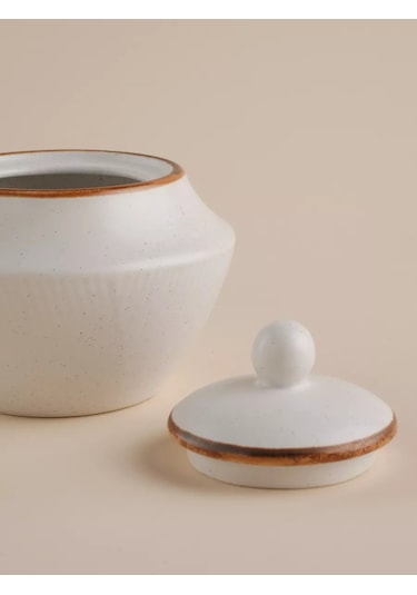 Sl Home Şekerlik Kapaklı Beyaz Porselen 300 Ml 201385708 Beyaz