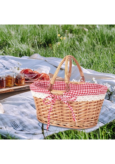 Homyl Çiftlik Evi Bahçe Düğünü Için Tutamak Rattan Kırmızı