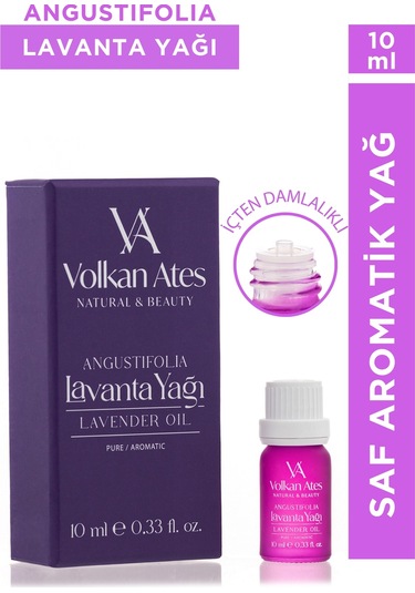 Volkan Ates Natural & Beauty Lavandula Angustifolia Saf Lavanta Yağı İçten Damlalıklı 10 Ml