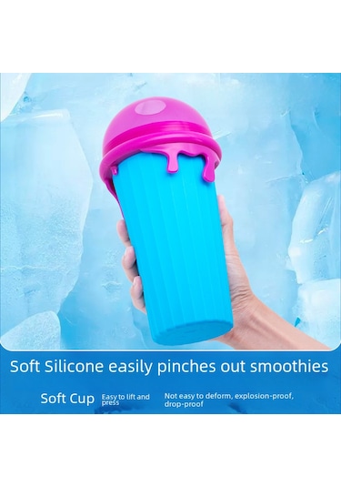 Springsun Yazın Serinletici: 500ml Yükseltilmiş Kapasiteli Blender Bardak, Kolay Kullanım, Popüler Tasarım, Çeşitli İçecekler İçin Mavi Mavi